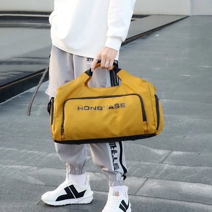 Gym Sports Bag for Men Waterproof Travel Fitness Duffle with Shoe Pocket Shoulder Tote Outdoors Weekend Luggage