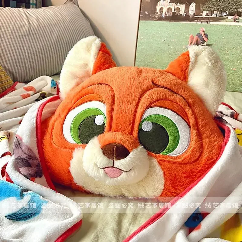 Cartoon Animal Zootopia Cushion Blanket Comfortable Soft Bed Back Cushion Nick Judy Fox Rabbit Leopard Cushion Blanket Car Gift