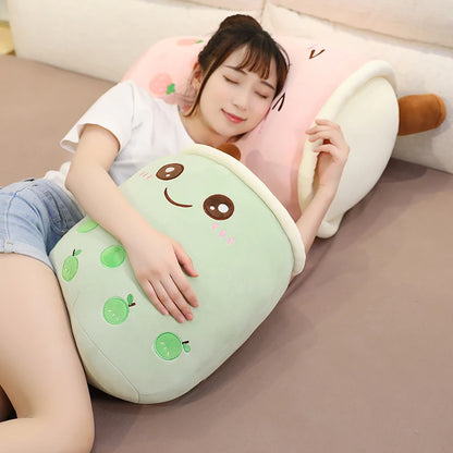 24/50cm Kawaii Family Milk Bubble Tea Cup Plush Toy Cute Animal Peluche Fruits Flavor Drink Shaped Hug Pillow Kids Home Decor