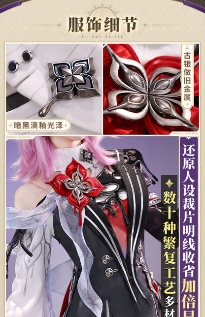 Honkai Star Rail Evernight March 7th Cosplay Costume Wig Dress Headwear Mysterious Foreign Guest Amphoreus Halloween Party Women