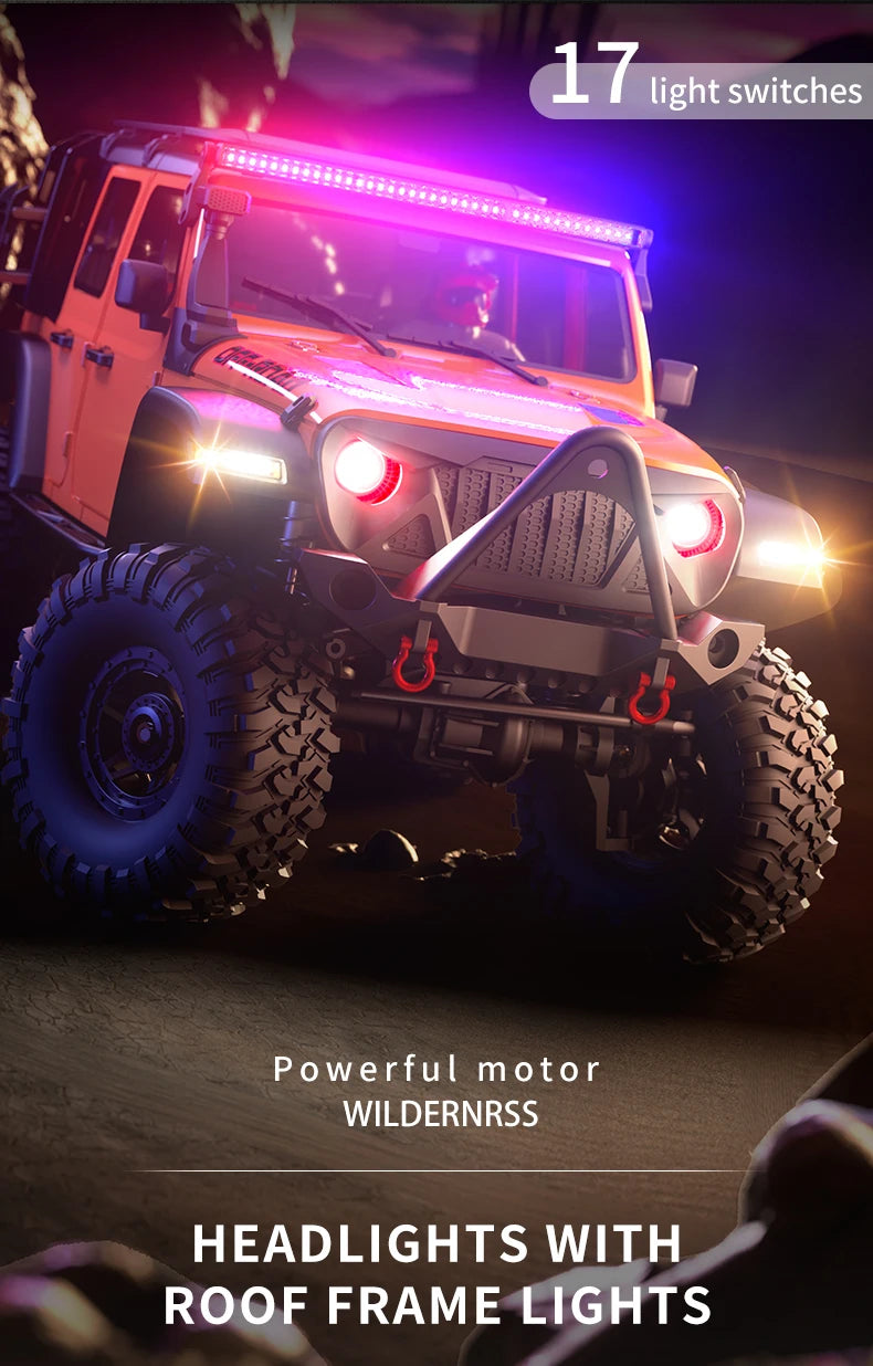 1/10 RC Car HB RTR R1011 Remote Control Vehicle 2.4G Full Proportional Rock Crawler LED Light 4WD Off-Road Climbing Truck Toys
