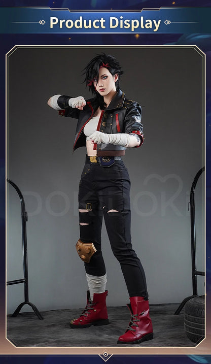 IN STOCK Vii Cosplay Costume Game Cosplay【S-3XL】DokiDoki-SR Women Suit Costume Cosplay Coat Black Suit Vii Tattoo Plus Size