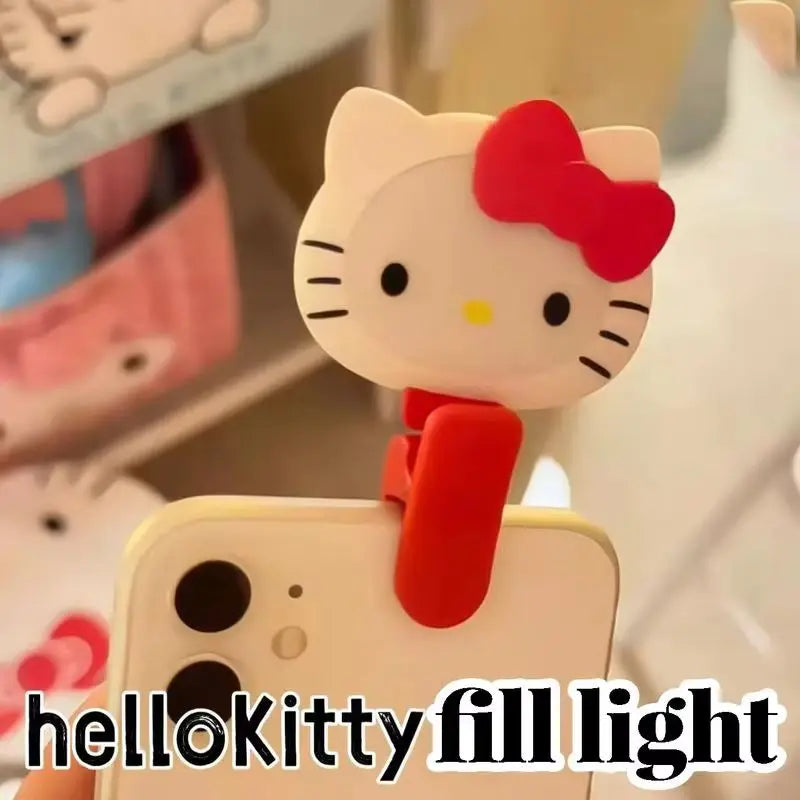 New Small And Exquisite Cartoon Cute Hello Kitty Luminous Toy Girls Mini Portable Selfie Supplement Light Atmosphere Lights