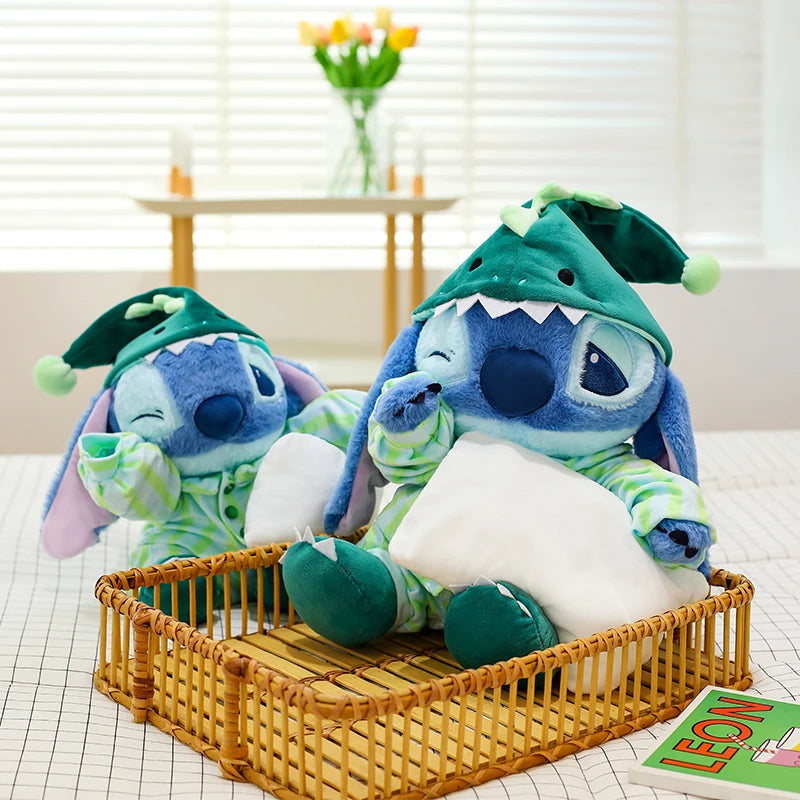 New 50cm Disney Cartoon Dinosaur Pajamas Stitch Plush Toy Body Pillow Cushion Sleeping Doll Room Decoration Toy Birthday Present
