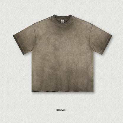 ZODF Fashion 2024 250gsm Washed Distressed T-Shirts For Men Unisex Women Retro Cotton Relax Fit T Shirt Brand Tees HY0838