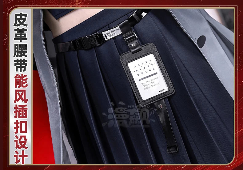 Wuthering Waves Chisa Cosplay Costume Wig Jacket Uniform Headwear Rings Sticker Halloween Party for Women Girls Carnival Props