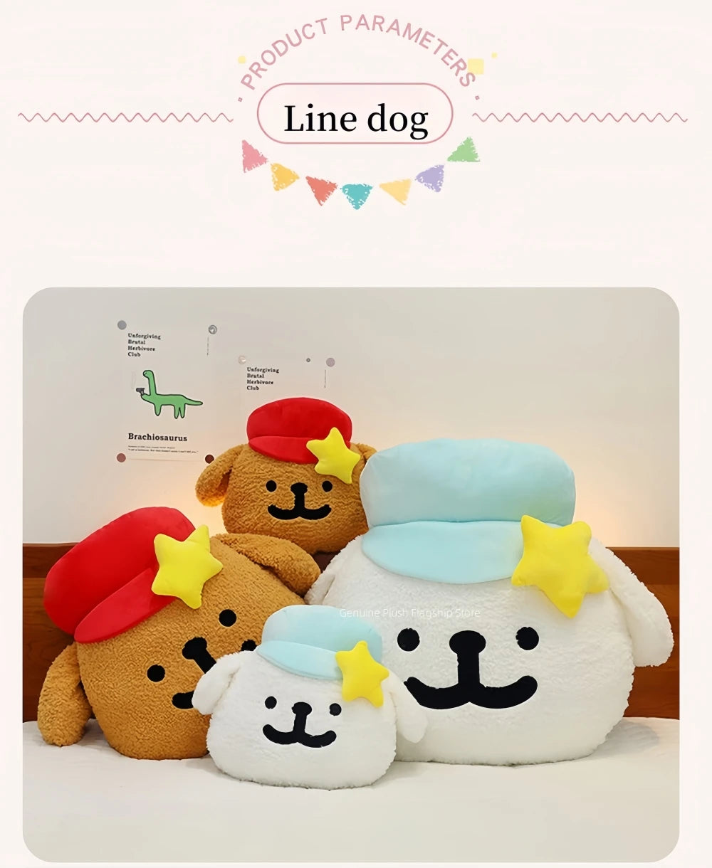 65cm Big Size Maltese Line Hat Dog Cartoon Anime Plush Stuffed Doll Toy Cute Room Bolster Sleeping Pillow Plushies Holiday Gifts