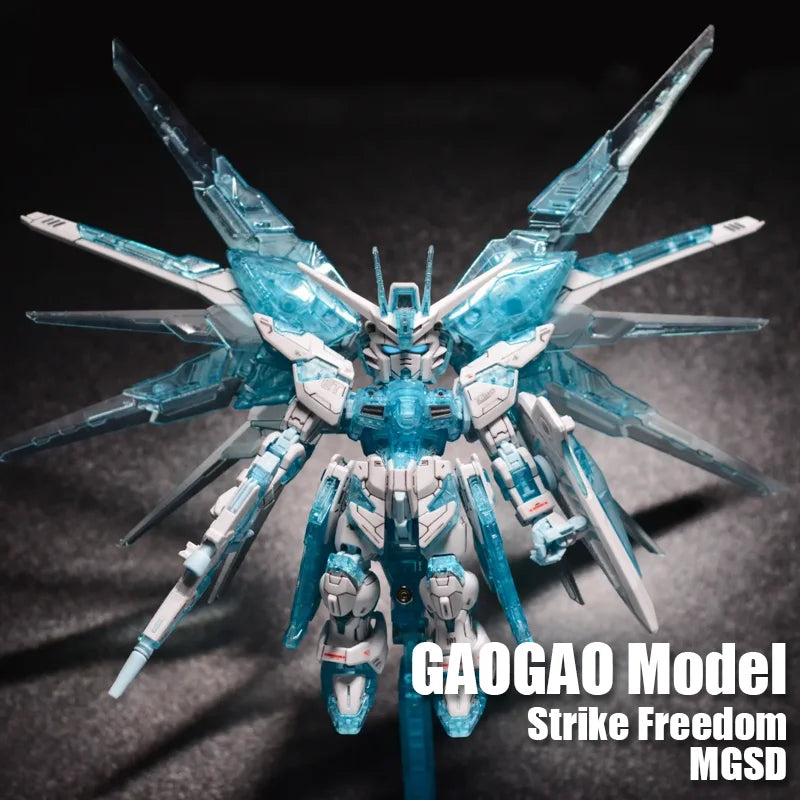 In Stock GAOGAO Strike Freedom Ice Blue Color MGSD Assembly Model Kit Action Figures Toy Transparent Version Robot Model Mecha