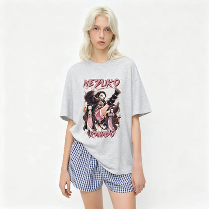 Anime Demon Slayer Graphic T Shirt Women Men Oversized Short Sleeve Tee Streetwear Hip Hop Casual Summer Fashion Trend Y2k Top