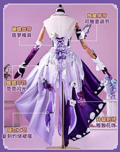 Honkai Star Rail Castorice Cosplay Costume Wig Dress Earrings Headwear Halloween Party for Women Girls Carnival Game Cos Props