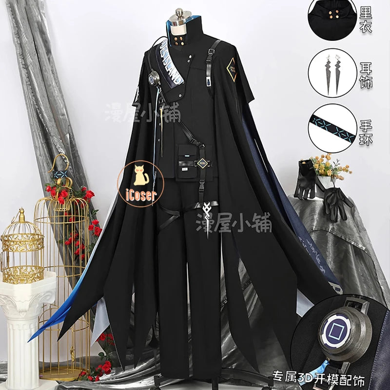 Arknights Aefanyl Logos Cosplay Costume Wig Uniform Earrings Ears Rhodes Island Elite Operator Halloween Party Women Men iCoser