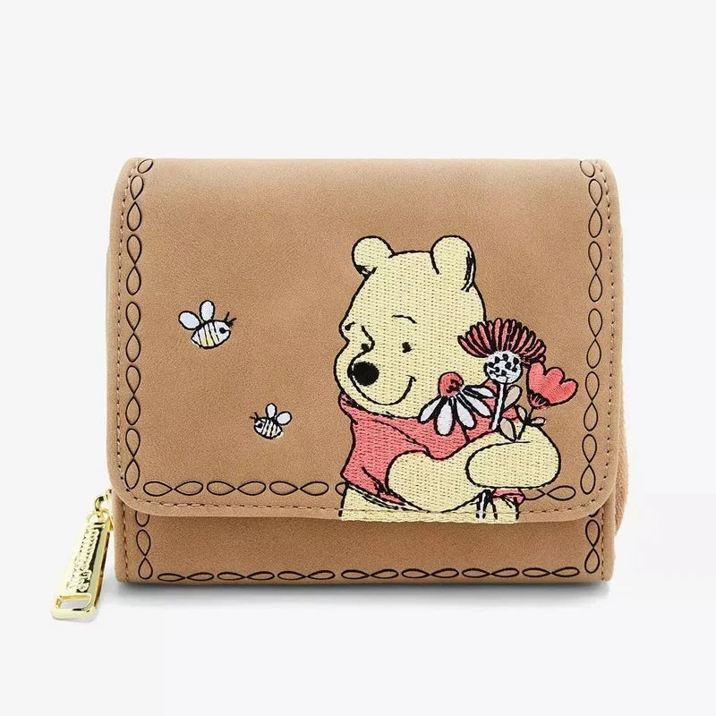 New Cute Loungefly Disney Winnie The Pooh Flower Brown Cartoon Mini Backpack Red Mickey Mouse Backpack Cute Cartoon Bag Gifts