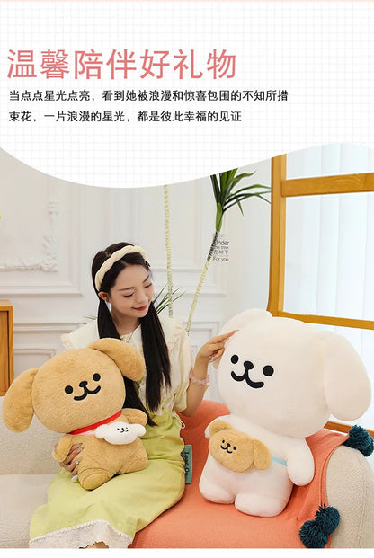 45/70cm Big Size Maltese Backpack Cartoon Anime Plush Stuffed Doll Kawaii Room Decoration Plushies Pillow Ornament Children Gift