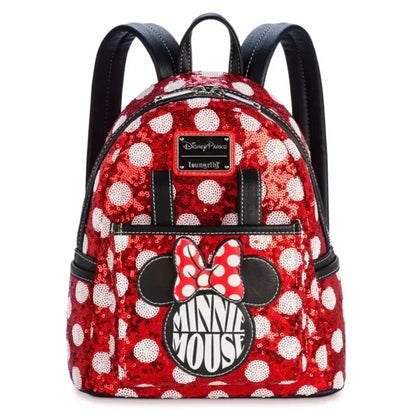 New Cute Loungefly Disney Winnie The Pooh Flower Brown Cartoon Mini Backpack Red Mickey Mouse Backpack Cute Cartoon Bag Gifts