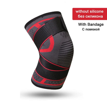 1pc Dual-Purpose Pressurized Knee Pad with Detachable Strap for Fitness Running and Pain Relief - black / L