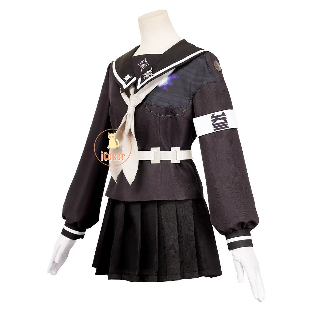 Darumi Amemiya Cosplay Costume Wig The Hundred Line Battle Uniform Headwear Last Defense Academy Halloween Women Girls Carnival