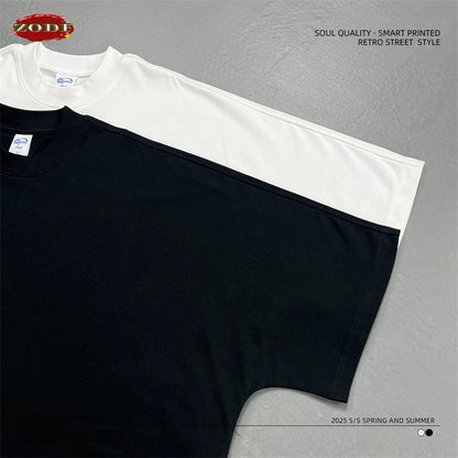 ZODF Trendy 2025 Summer Men’s 275gsm Cotton Seamless Oversized O-Neck Casual T-Shirt HY1030