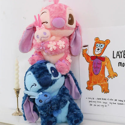 30/85cm Lilo and Stitch Disney Plush Toys Pink Kawaii Scrump Anime Cartoon Plushie Sakura Stich Dolls Soft Stuffed Gift for Kids