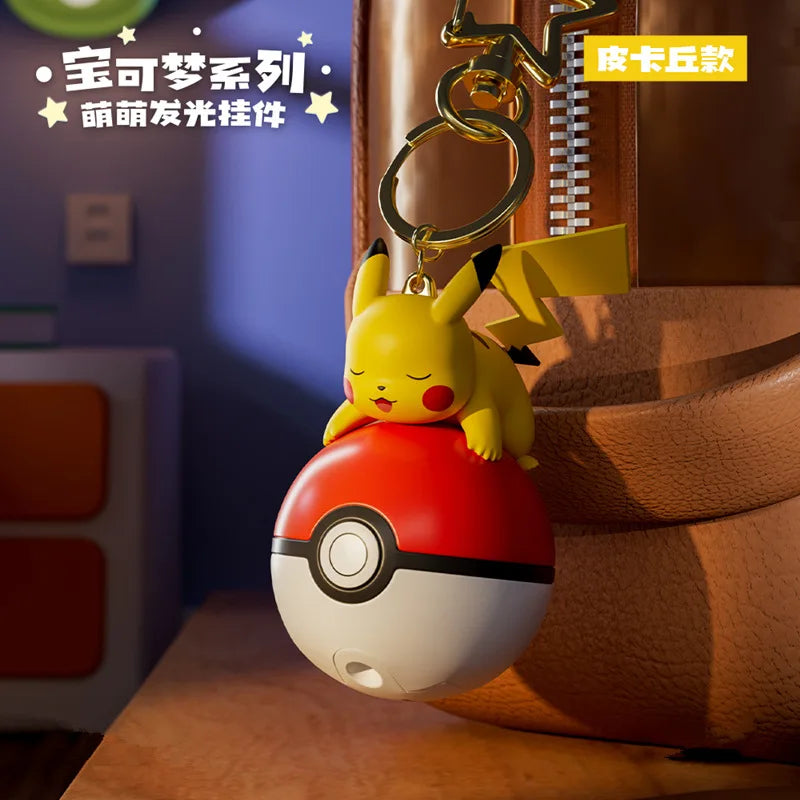 Genuine Pokemon Pikachu Keychain Psyduck Piplup Bulbasaur Anime Action Figures Toy Keyring Fragrance Pendant Christmas Gifts