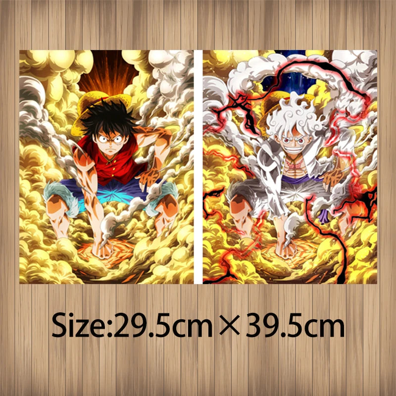 Anime One Piece Luffy  Gear 5 3D Lenticular Poster Flip Gradient Print Gifts Home Decor Wall Art(Without Frame)