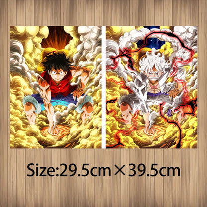 Anime One Piece Luffy  Gear 5 3D Lenticular Poster Flip Gradient Print Gifts Home Decor Wall Art(Without Frame)