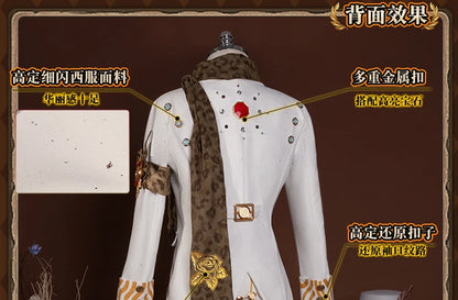 Identity V Prospector Cosplay Costume Wig Norton Campbell Uniform Gambler in The Spotlight Halloween for Women Men Carnival Prop