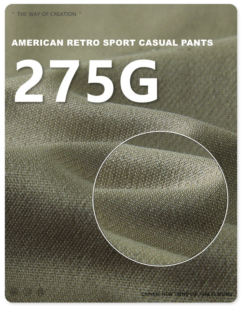 ZODF Spring Summer 275GSM Basic Side Webbing Trousers For Men Unisex American Retro Casual Sports Straight Pants HY0540