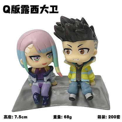 8cm Anime CYBERPUNK: EDGERUNNERS Qset To The Moon Lucy David Action Figure Desktop Decorations Pvc Collet Model Toys Hobbies