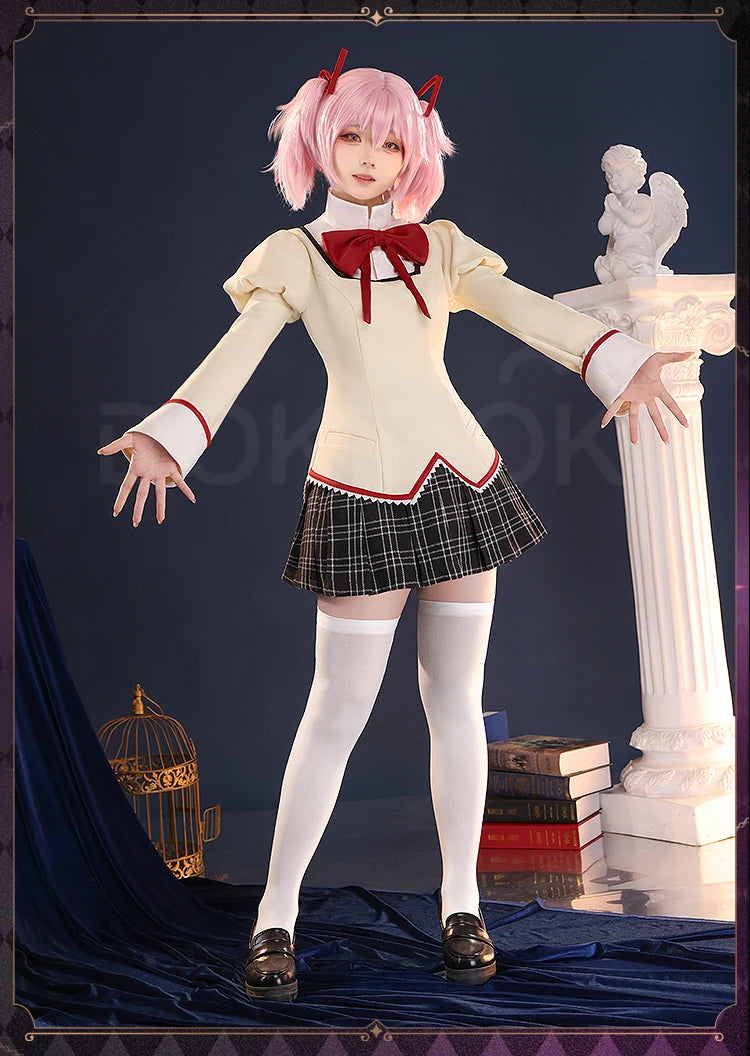 IN STOCK Madoka Akemi Tomoe Mami Cosplay Anime DokiDoki-SR Women Cute Costume Uniform