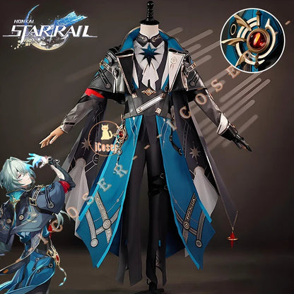 iCoser Honkai Star Rail Anaxa Cosplay Costume Wig Uniform Headwear Metal Prop Anaxagoras Amphoreus Halloween Party for Women Men