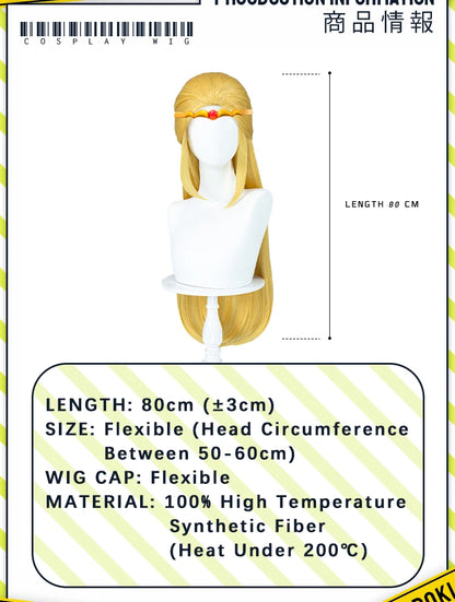 IN STOCK Princess Wig Game Cosplay DokiDoki Wig Women Cartoon Long Short Yellow Linkk Princess Cosplay Hair Free Cap Wig