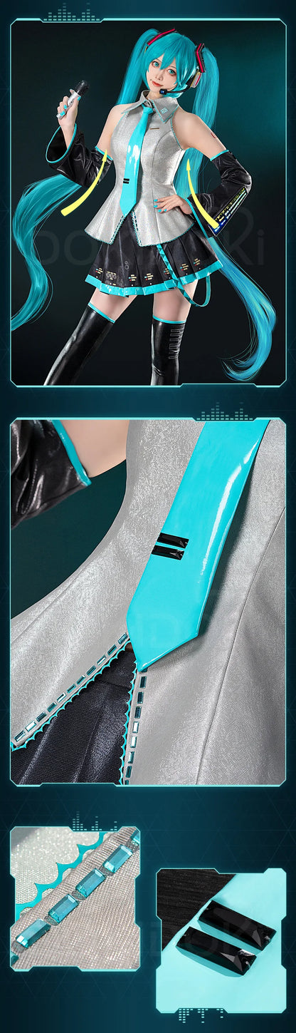 IN STOCK MIKUU Cosplay Costume Game Cosplay DokiDoki-R【S-2XL】Mikku Cosplay Women Cute Costume MIKUU LED Costume Plus Size