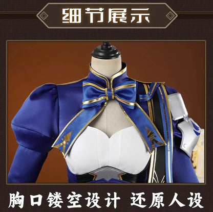 iCoser Honkai Star Rail Fate Saber Cosplay Costume Wig Dress Uniform Headwear Carnival Halloween Party Women Girls Props Gifts