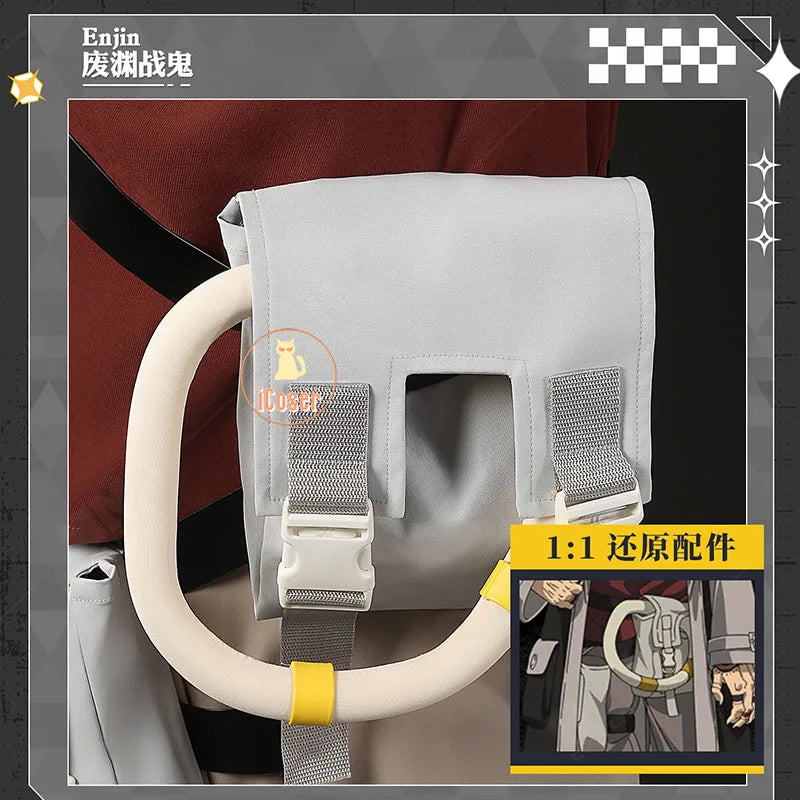 Anime Gachiakuta Enjin Cosplay Costume Wig Uniform Embroidery Earrings Badge Akuta Cleaners Halloween Party Women Men Role Play