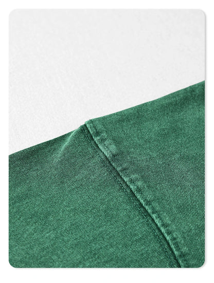 ZODF Retro Men Long Sleeve Washed Cotton T Shirt Unisex Loose 250gsm Basic Atumn TEES Tops Brand Streetwears HY0394