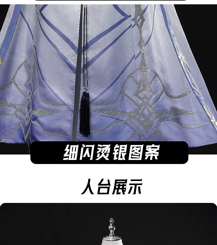 Love and Deepspace Xavier Lumiere Cosplay Costume Wig Shimmering Moonlight Uniform Earrings Halloween Party Women Men Carnival