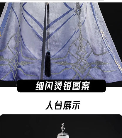 Love and Deepspace Xavier Lumiere Cosplay Costume Wig Shimmering Moonlight Uniform Earrings Halloween Party Women Men Carnival