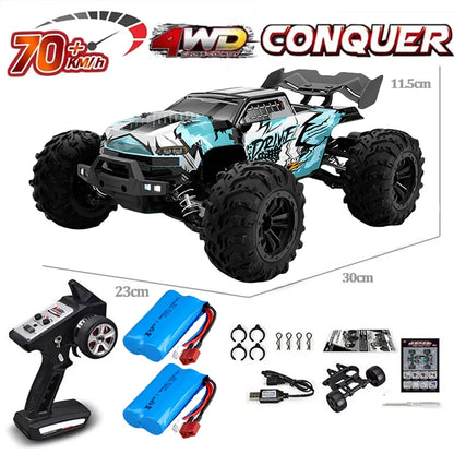 SCY 1:16 70KM/H or 50KM/H 4WD RC Car with LED Remote Control Cars High Speed Drift Monster Truck for Kids Vs Wltoys 144001 Toys