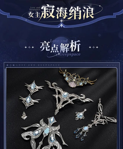 Love and Deepspace MC Cosplay Costume Deepsea Waves Dress Heroines Uniform Carnival Outfit Headwear Halloween Party Women Girls