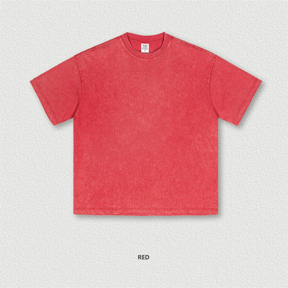 ZODF Vintage 2024 Summer Men Washed Solid 230gsm T-Shirts Unisex Ripped Breathable Quick Dry Cooling Feeling T Shirt Tees HY0801