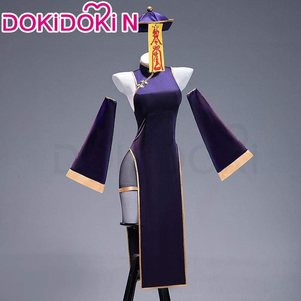 Mikuu Cosplay Costume【S-2XL】DokiDoki-N Mikku Cosplay Cheongsam Women Sexy Purple Dress Halloween Little Zombie Plus Size