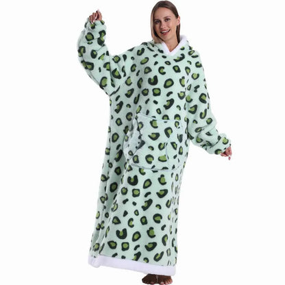 Man Pajamas Winter Long Men Bathrobe with Hood Luxury Fluffy Woman Dressing Gown Warm NIghtie Pijamas Animal Cartoon Towel Robe