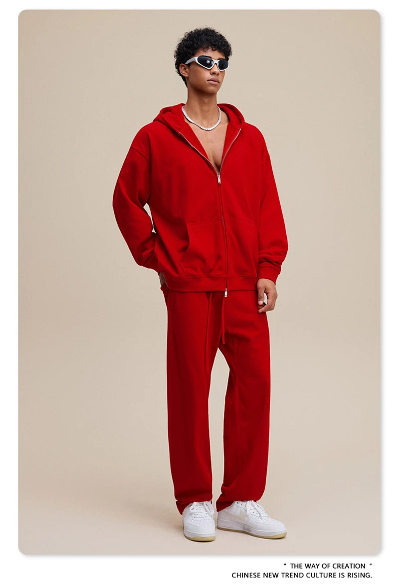 ZODF Trendy 2025 Heavy Weight 445gsm Zipper Hoodies For Man Unisex Casual Zip-up Hooded SweatShirts Coats HY1102