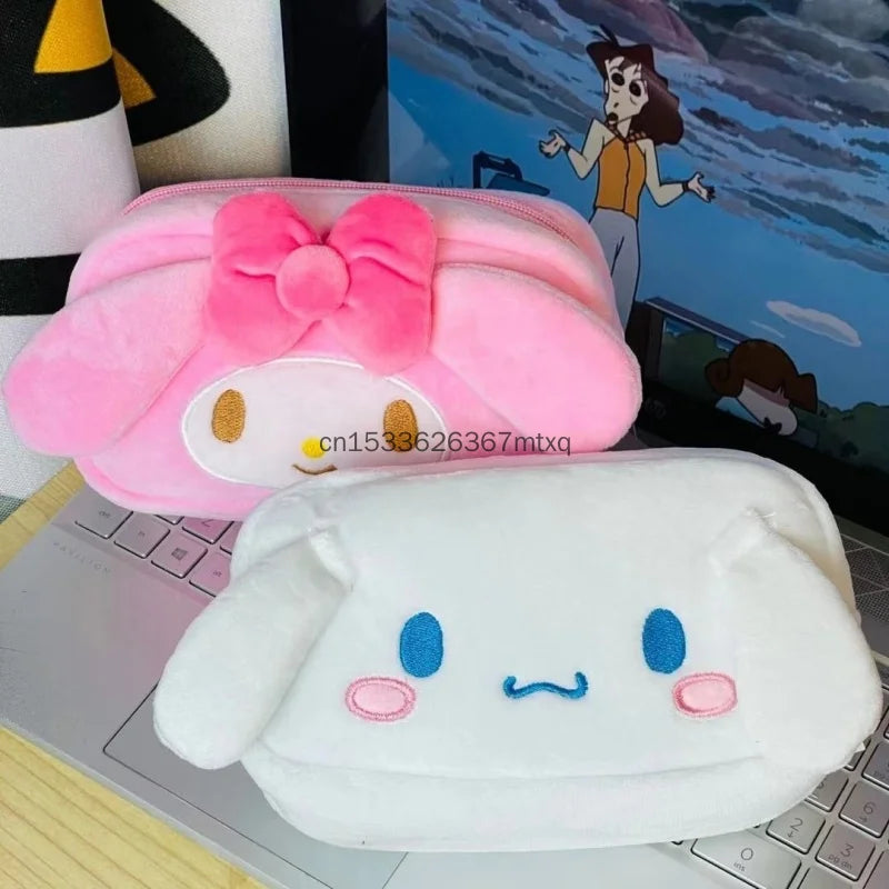 Large Capacity Storage Bags Plush Bag Kuromi My Melody Cinnamoroll BADBADTZ-MARU Cosmetic Bag High Quality Pencil Case Gift Girl
