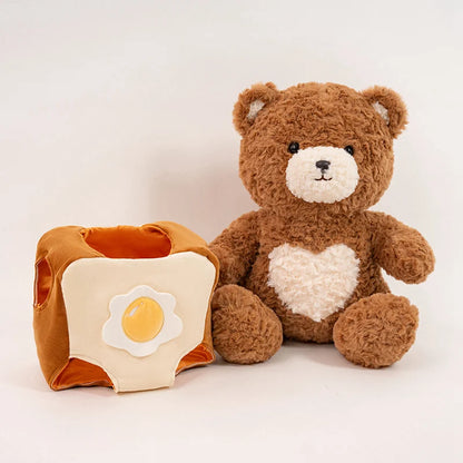 30-40cm New Arrival Kawaii Bear Cosplay Pastry Cook Plushies Soft Doll Red Scarf Cheese Bread Bear Stuffed Toy Birthday Gift