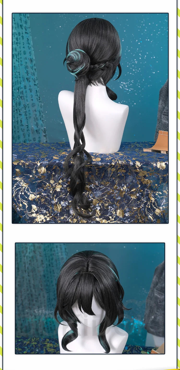 IN STOCK Ruan Mei Wig Game Honkai: Star Rail DokiDoki Cosplay Wig Women 75cm Black Long Hair Honkai Ruanmei Wig Free Wig Cap