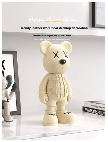 Cartoon Bear Figurine Resin Model Toy Collector Garage Kit Action Bear Figure Doll Collection Toys