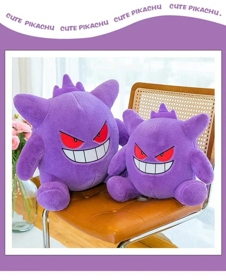 30/80cm Pokemon Gengar Stuffed Plush Toys Cartoon Cute Anime Dolls Huge Purple Pokémon Plushie Pillow Birthday Gift for Kids