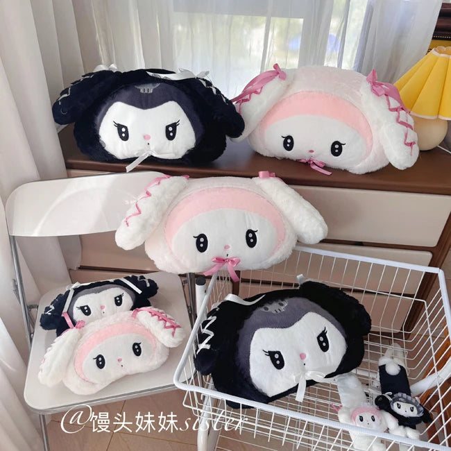 Sanrio Lolita My Melody Headrest Back Cushion Car Seat Belt Cover Stuffed Anime Kuromi Cuddly Pillow Plushies Xmas Gifts Girl