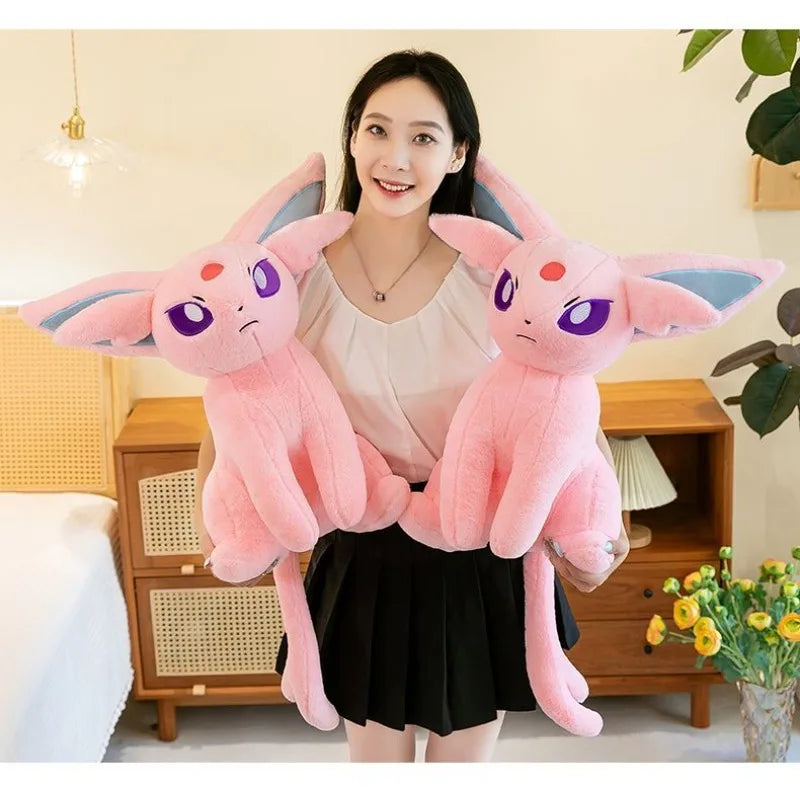 40/55/70cm Big Size Pokémon Espeon Plushies Kawaii Cartoon Anime Ornament Peluche Comfortable Soft Doll Children's Toy Gifts